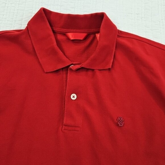 Izod Men's Polo Golf Tennis Shirt Size Large Deep Red Short Sleeve EUC LN - Picture 6 of 13